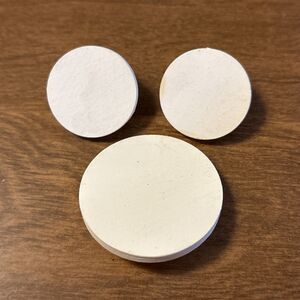 Three Piece White Wooden Round Jewelry Circle Blanks Clip-On Earrings And Pin